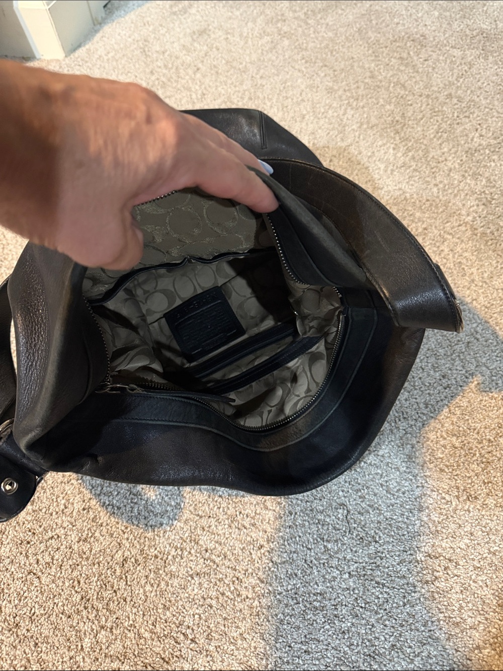 Coach Black Leather Shoulder Hobo - Picture 2 of 2